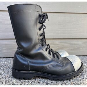 Gripfast Originals Black Leather Steel Toe Combat Boots Men's Size 7.5 14 Eye
